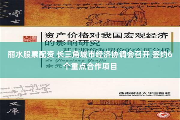 丽水股票配资 长三角城市经济协调会召开 签约6个重点合作项目
