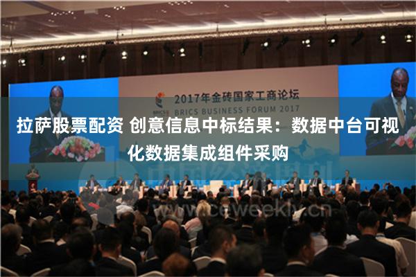 拉萨股票配资 创意信息中标结果：数据中台可视化数据集成组件采购