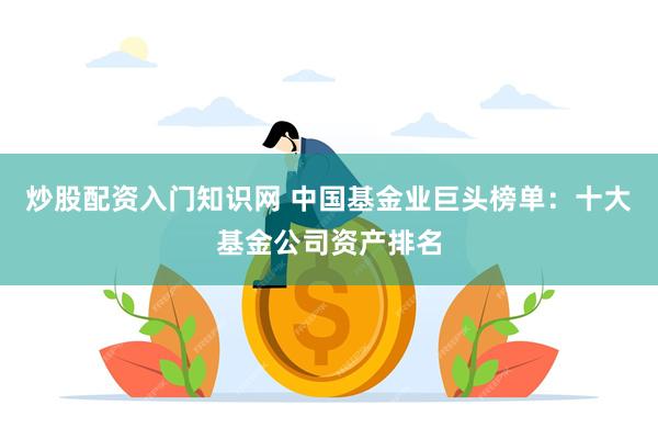 炒股配资入门知识网 中国基金业巨头榜单：十大基金公司资产排名
