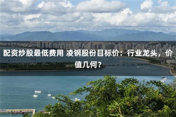 配资炒股最低费用 凌钢股份目标价：行业龙头，价值几何？