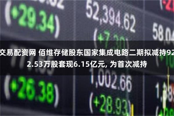 交易配资网 佰维存储股东国家集成电路二期拟减持922.53万股套现6.15亿元, 为首次减持